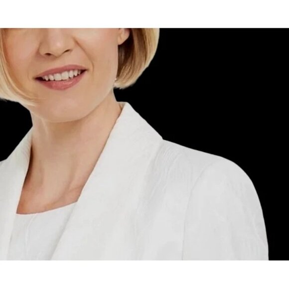 NWT Womens Size 12 Kasper 3/4-Sleeve Textured-Leaf One-Button Blazer Jacket NEW - Picture 3 of 3